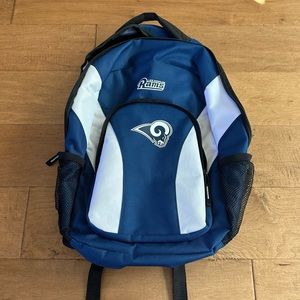 Like New NFL Los Angeles LA Rams Football Backpack Sports Bag in Blue and White